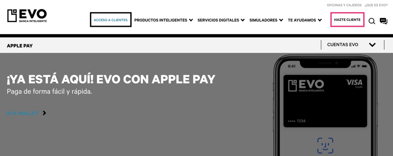 Evo Banco tarjeta apple