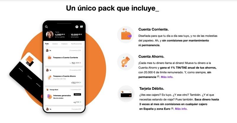 Servicios bancarios de Orange